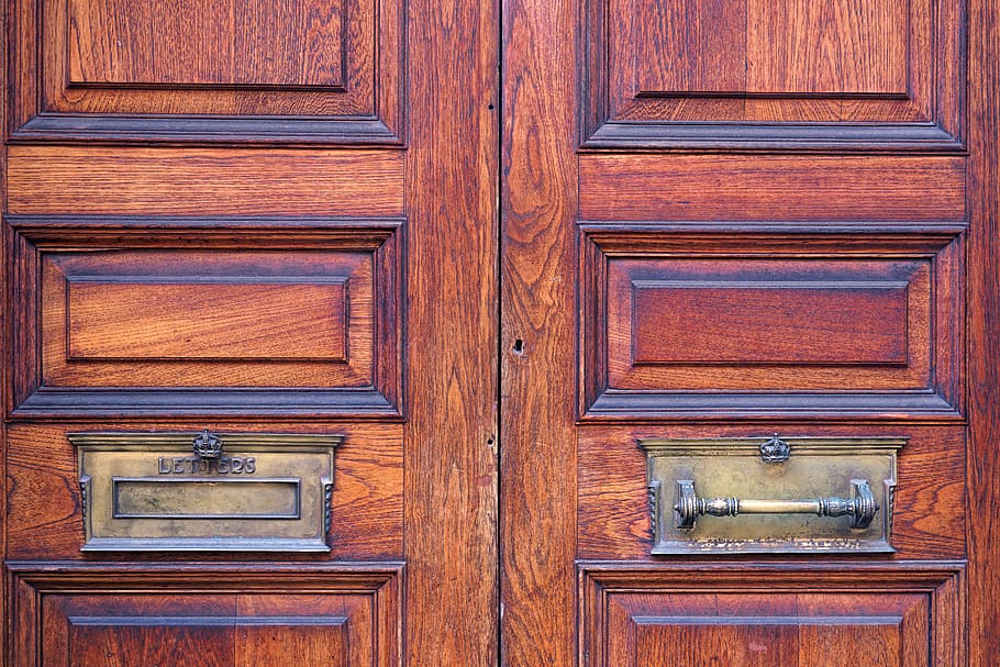 door, mailbox, wood, grain, structure, input, post, architecture HD wallpaper