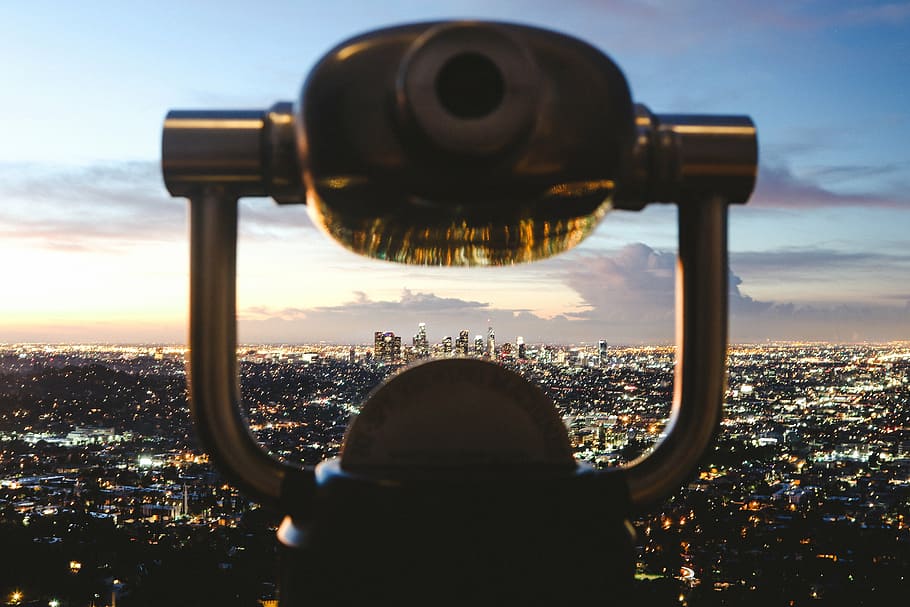 black tower viewer facing cityscape, architecture, building HD wallpaper