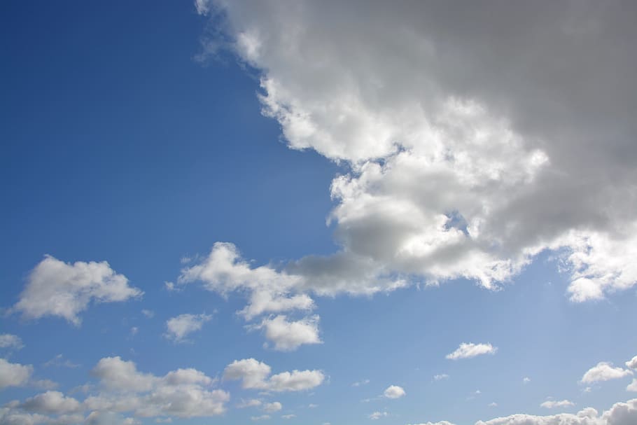 clouds, white clouds, grey clouds, cumulus, blue, sky, cloudy sky HD wallpaper