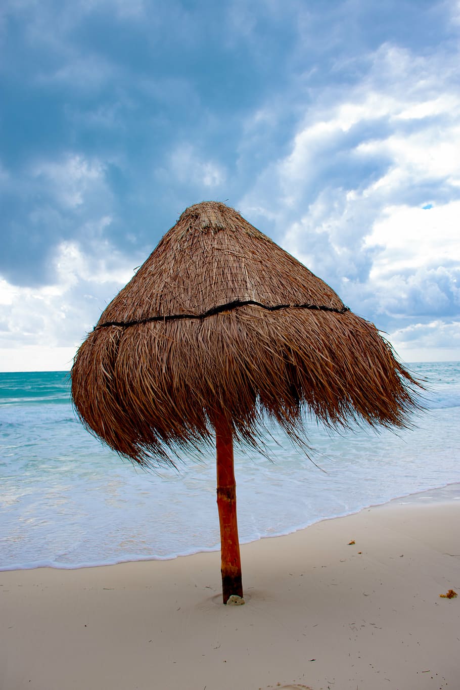 beach, ocean, relaxation, land, cloud - sky, sea, sand, water HD wallpaper