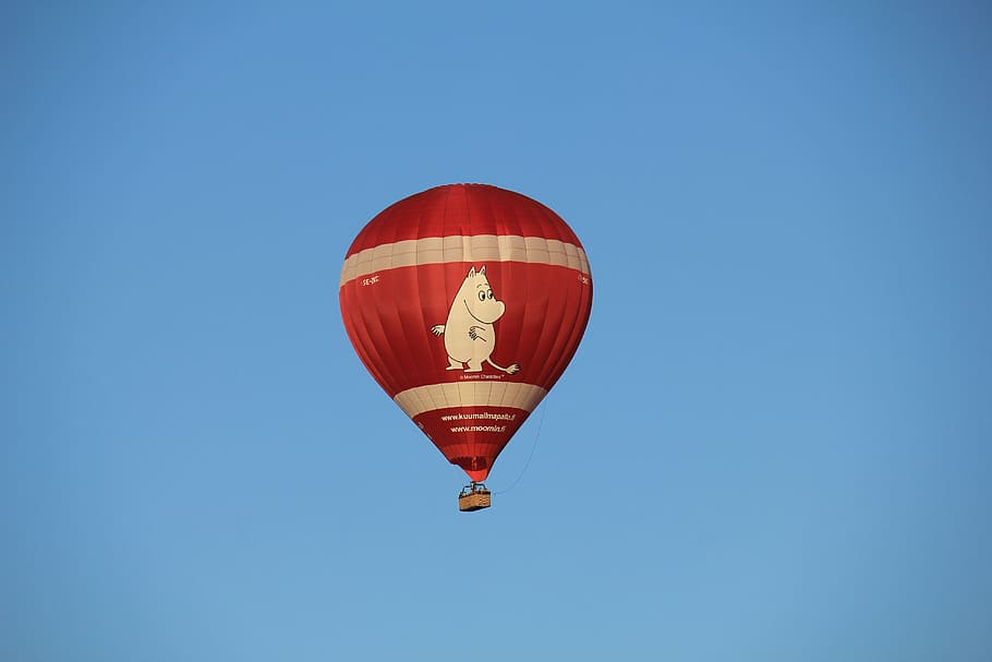 balloon, himmel, moomintroll, air vehicle, blue, flying, mid-air HD wallpaper