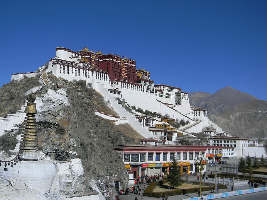 Tourism, Lhasa, Scenery, the scenery, the potala palace, building exterior, HD wallpaper