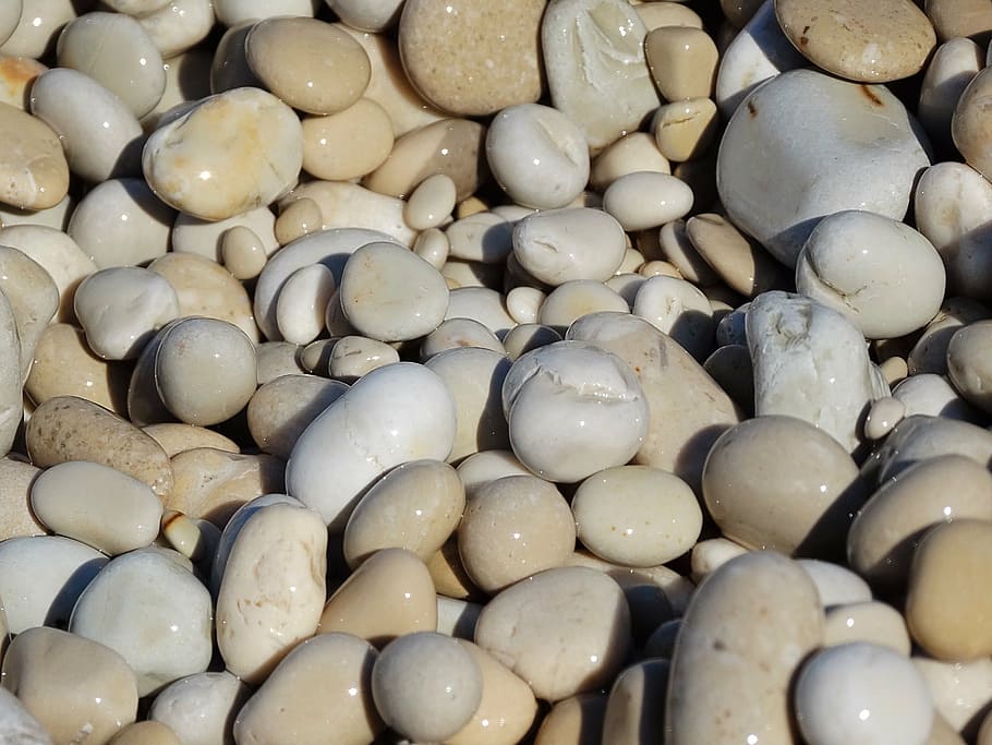 stones, pebbles, beach, backgrounds, large group of objects HD wallpaper