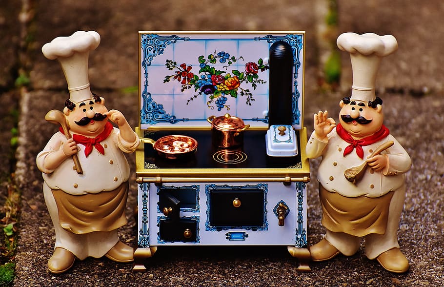chefs, stove, pan, pot, eat, kitchen, gourmet, food, preparation HD wallpaper