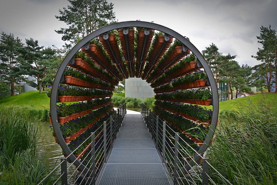 bridge, smell, tunnel, plant, architecture, nature, tree, sky HD wallpaper