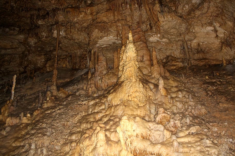 cave, stalactites, stalagmites, abkhazia, new athos, excursion, HD wallpaper