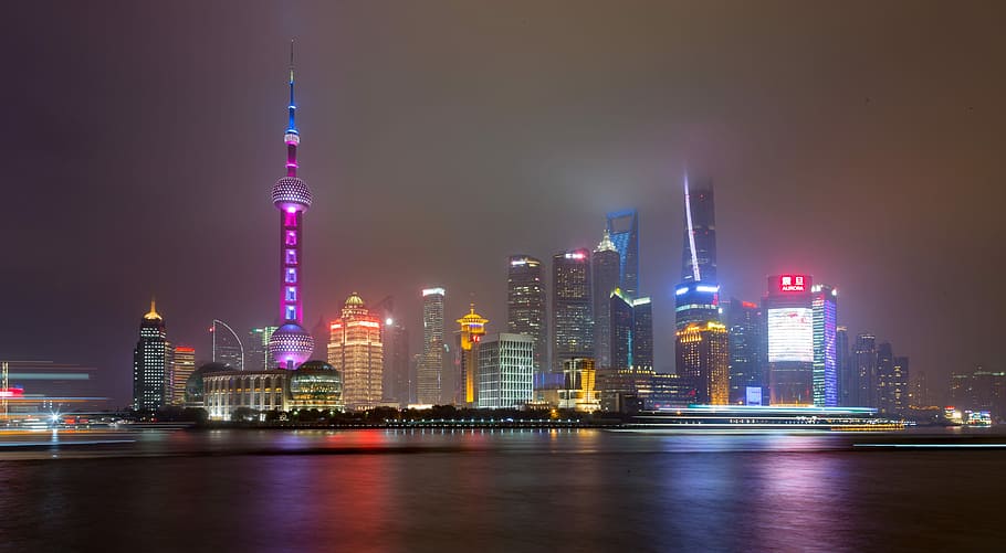 HD wallpaper: Shanghai skyline from The