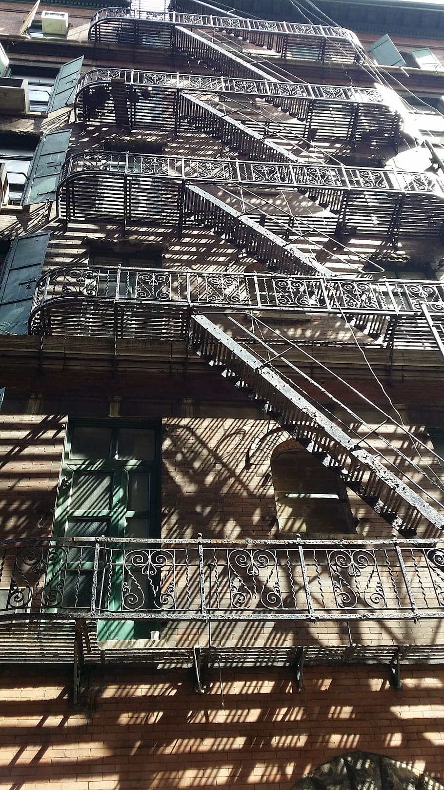 building, architecture, city, blue, historic, fire escape, built structure HD wallpaper