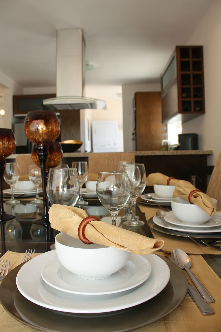 Inside, Dining Room, Table Setting, house, decoration, plate HD wallpaper