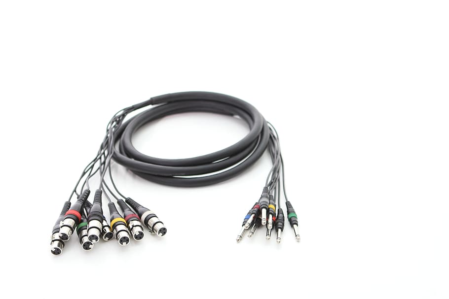 cable, cables, cordial, studio shot, white background, still life HD wallpaper