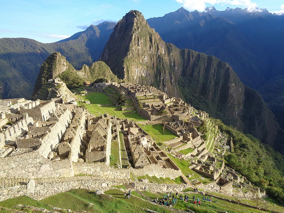 Machu Picchu at daytime, Peru, machu pichu, macchu, mountain, HD wallpaper