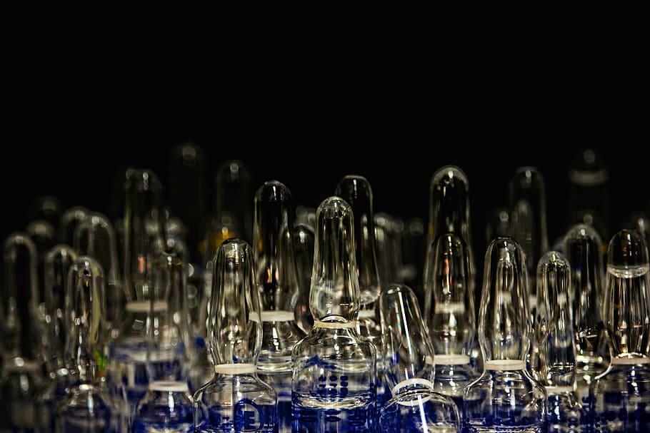 Glass, Bottle, Sorting, Water, Dark, no people, indoors, black background HD wallpaper