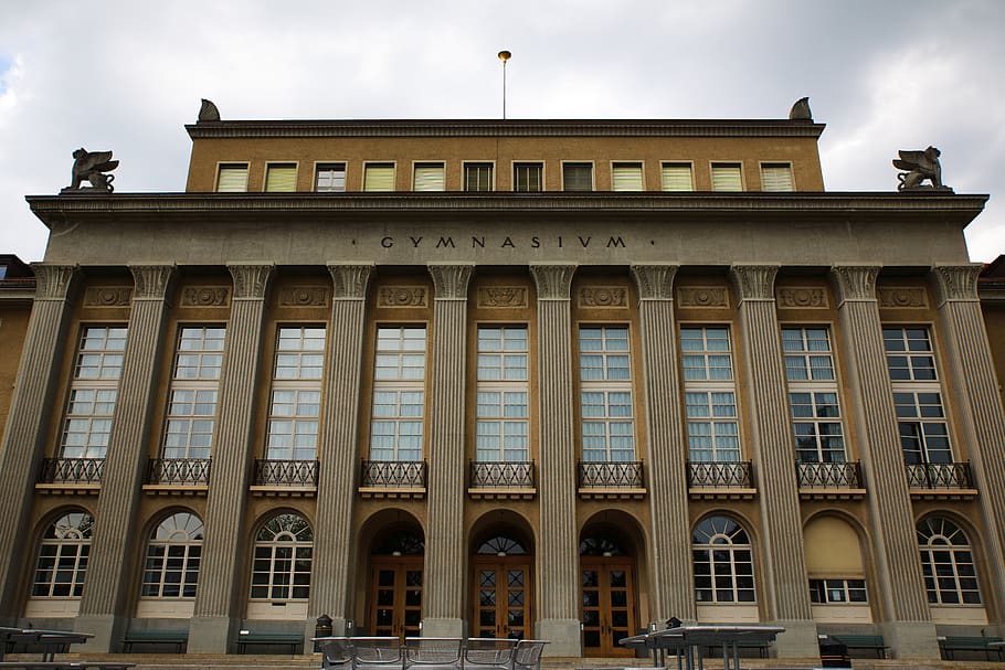 gimnasium, bern, building exterior, architecture, built structure HD wallpaper