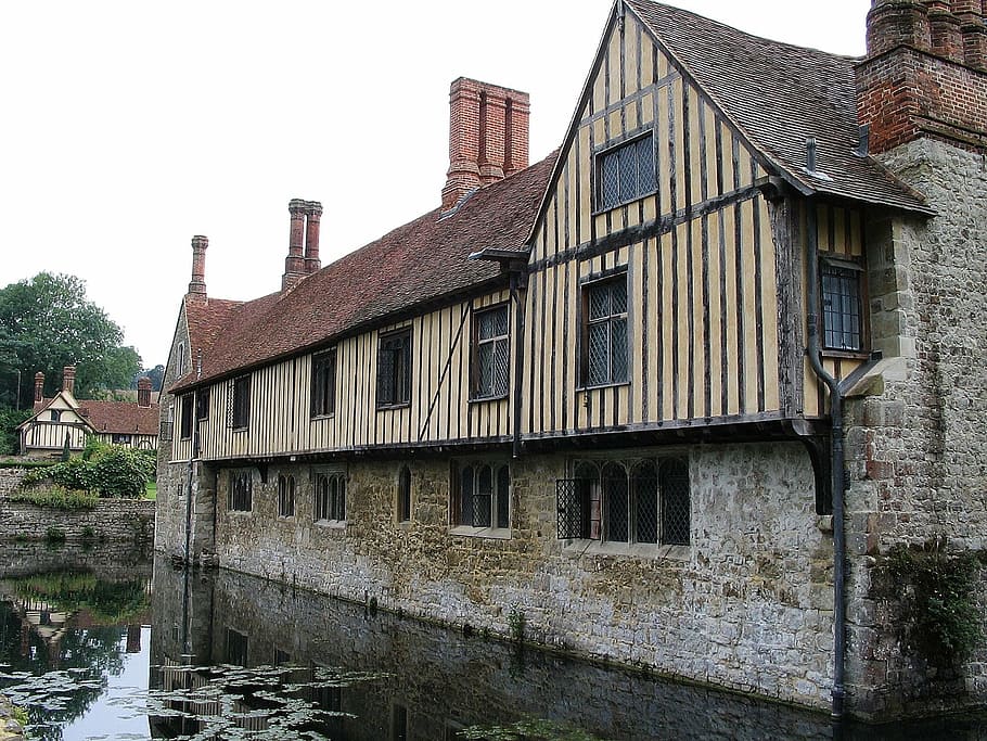 ightham mote, uk, kent, architecture, building exterior, built structure, HD wallpaper