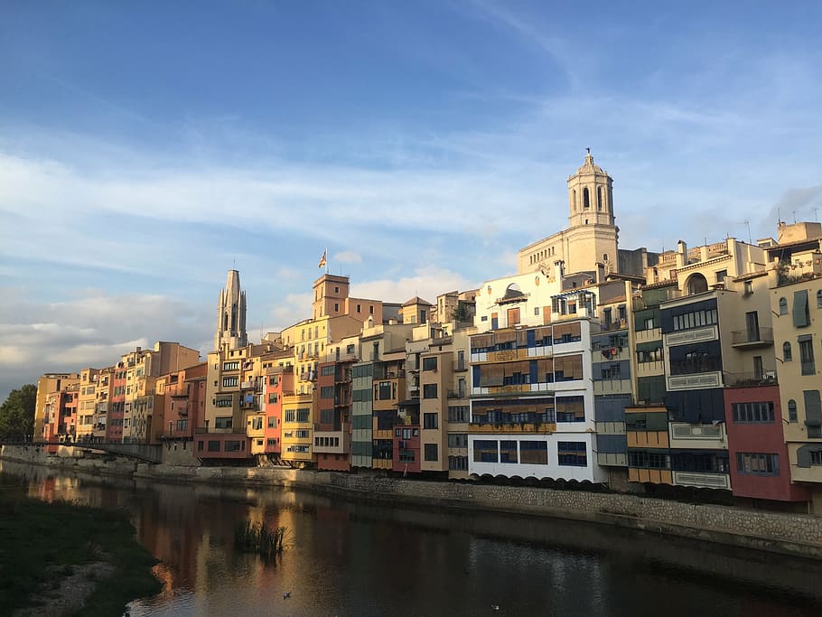girona, skyline, river, architecture, cityscape, europe, famous Place HD wallpaper