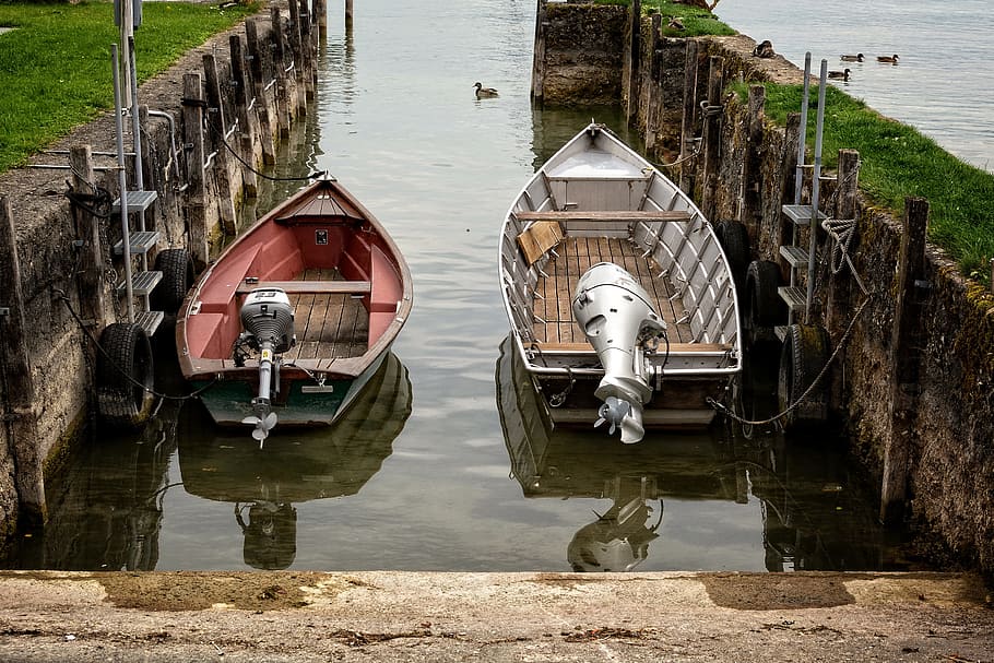 boot, powerboat, water, port, lake, anchorage, pier, mole, boat harbour HD wallpaper