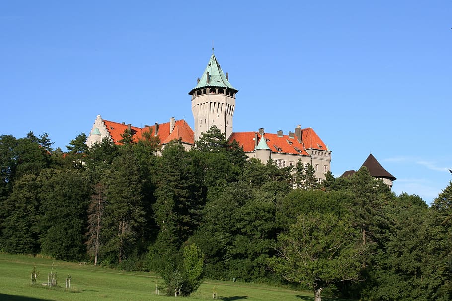 Smolenice, Lock, Castle, tree, architecture, travel destinations HD wallpaper
