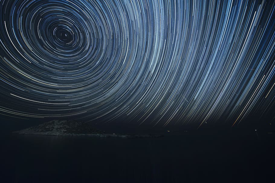 Greece, Lowlight, hellada, nightshot, stars, perseids, startrails HD wallpaper