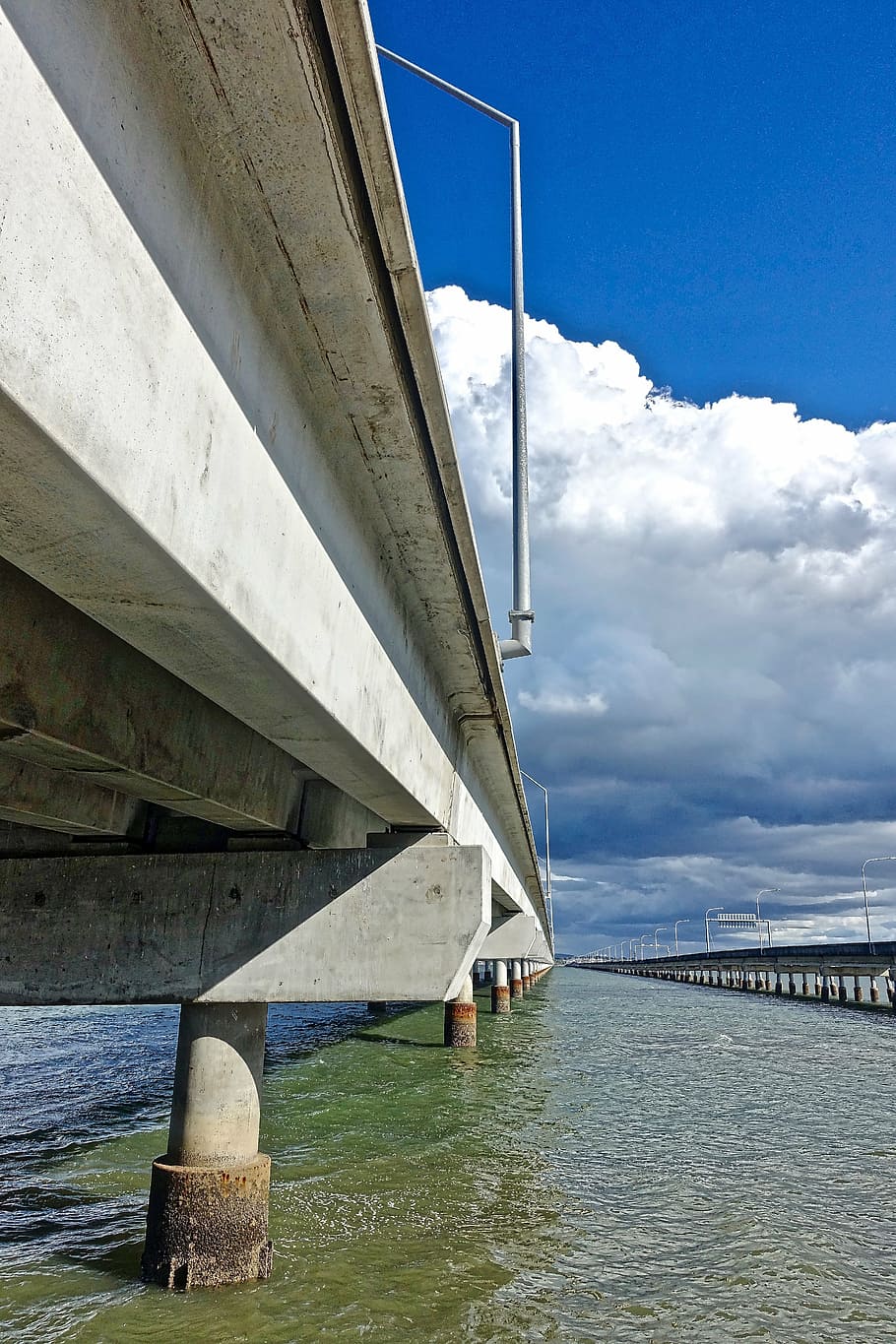 bridge, perspective, water, transportation, crossing, built structure HD wallpaper