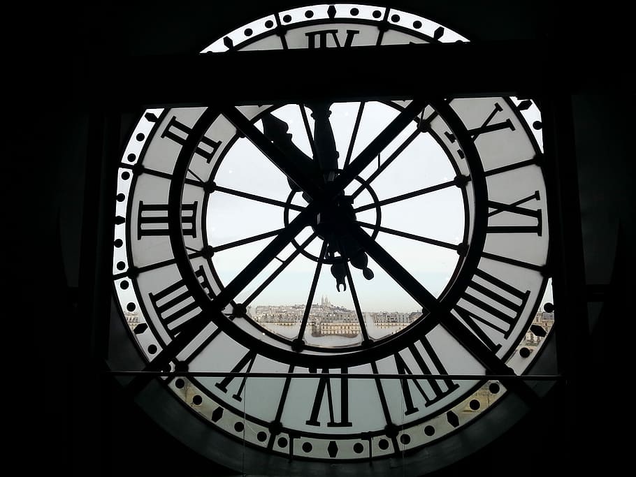 Paris, Museum, Orsay, Clock, time, clock face, roman numeral, HD wallpaper
