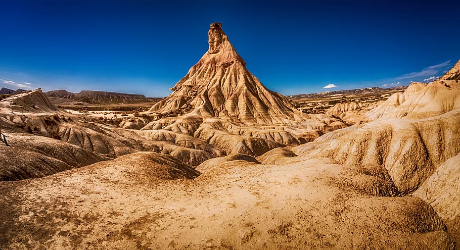 landscape photography of cliffs and monolith, desert, mountain, HD wallpaper