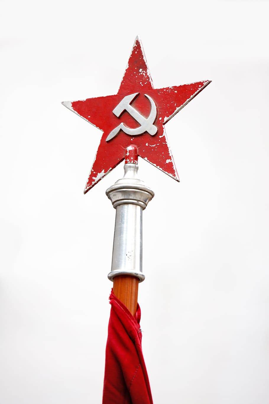 red star with sickle and hammer pole, Communism, Communist, Moscow, HD wallpaper