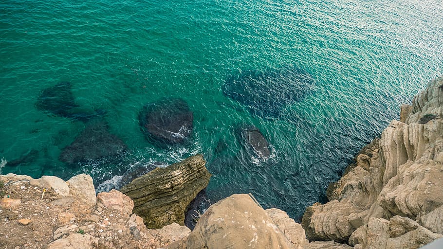 Spain, Beach, Sea, Ocean, Mountains, coast, nature, waves, surrealistic HD wallpaper