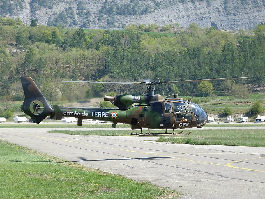 helicopters, light aviation, military, army, take off, track, HD wallpaper