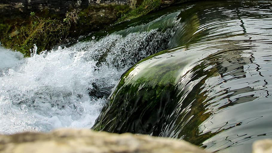 Flow, River, Waterfall, Fluent, flow water, rapids, foaming HD wallpaper