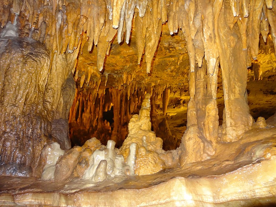 Luray Caverns, Stalactites, stalagmites, geology, rocks, underground, HD wallpaper