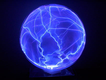 low exposure photo of blue plasma ball, globe, glass, science HD wallpaper