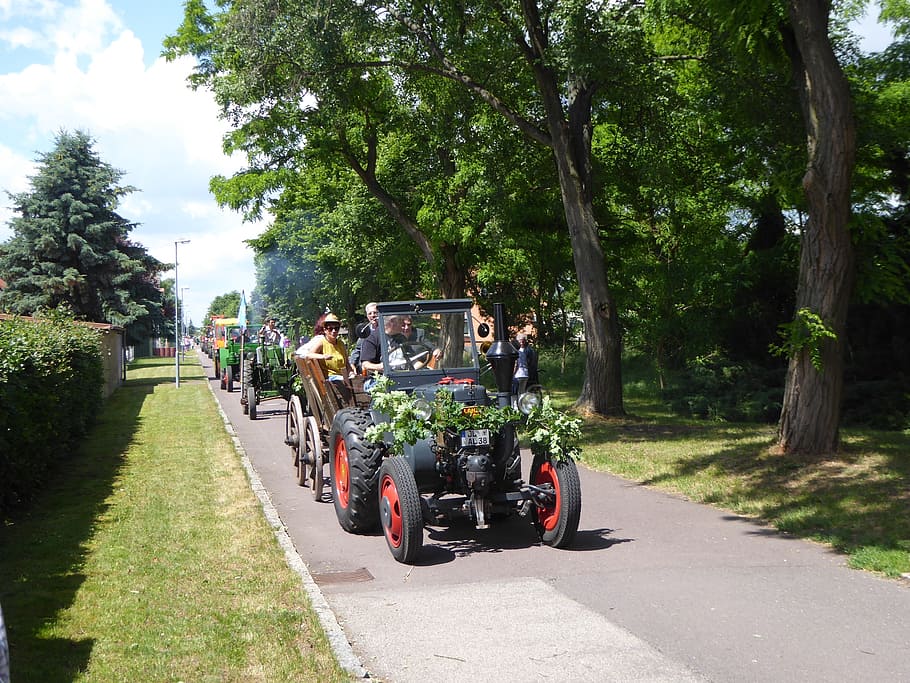 tractors, old tractors, agricultural machine, museum piece, HD wallpaper