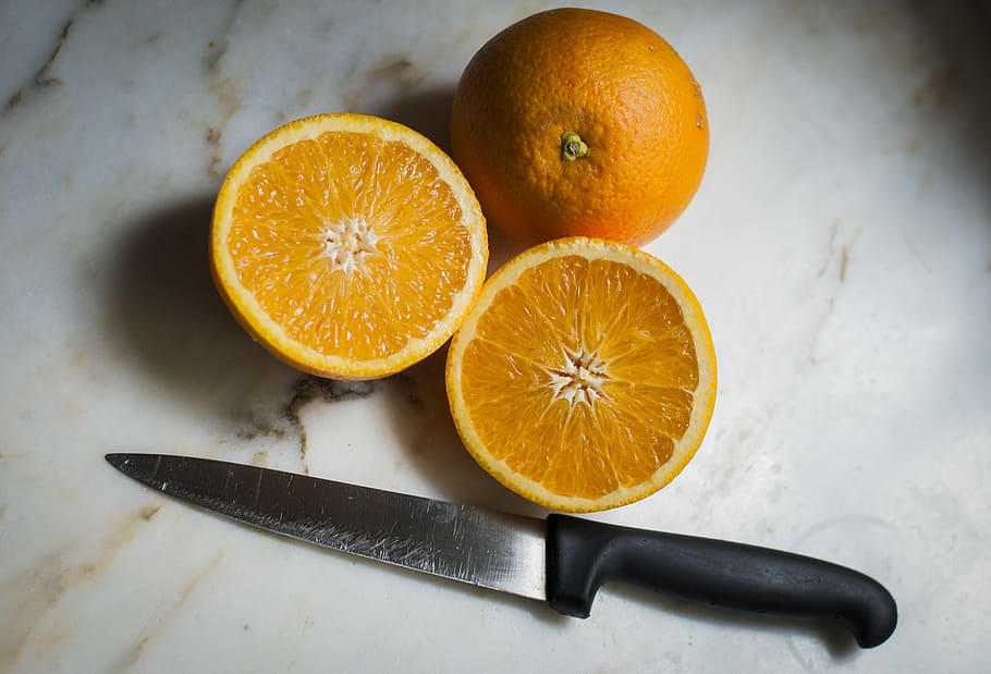 Orange, Fruit, Table, Knife, Juice, health, healthy, citric HD wallpaper