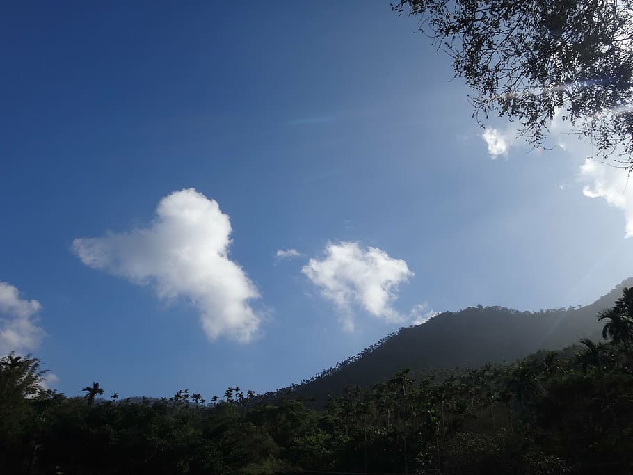 sky, mountain, natural, sunshine, a surname, tree, beauty in nature HD wallpaper