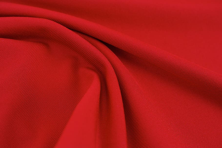 photo of red textile, fabric, texture, abstract, close-up, sewing