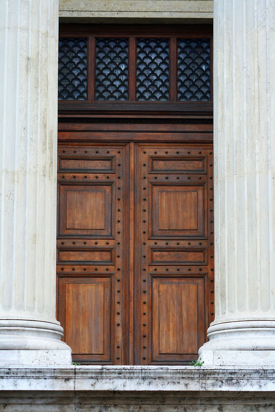 column, gate, architecture, door, old door, exit, built structure HD wallpaper