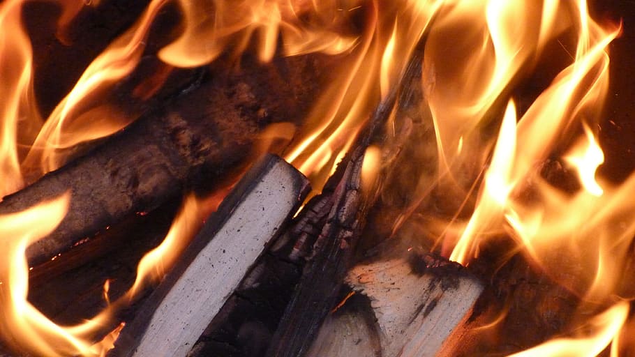 Fire, Flame, Burn, Firelight, Heat, Wood, heat - temperature HD wallpaper