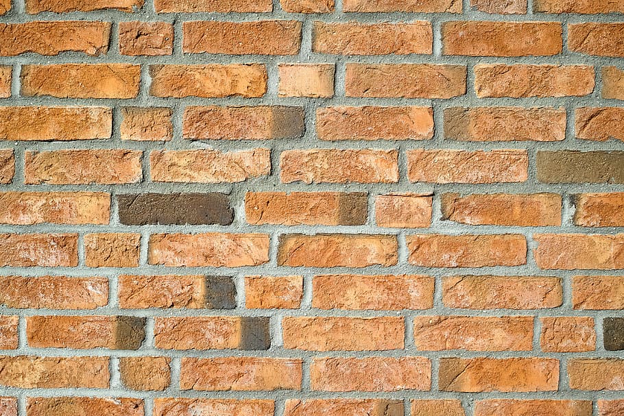 brown brick wall, brown concrete brick wall, red, lines, texture HD wallpaper