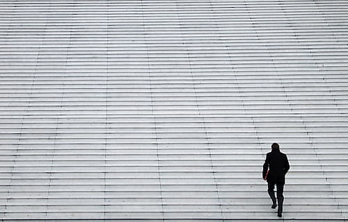 person about to climb stair, ladder, loneliness, walk, people HD wallpaper