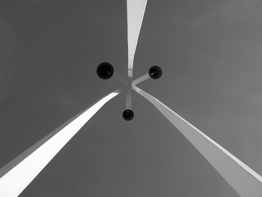 bells, structure, tower, church, black white, street, low angle view HD wallpaper