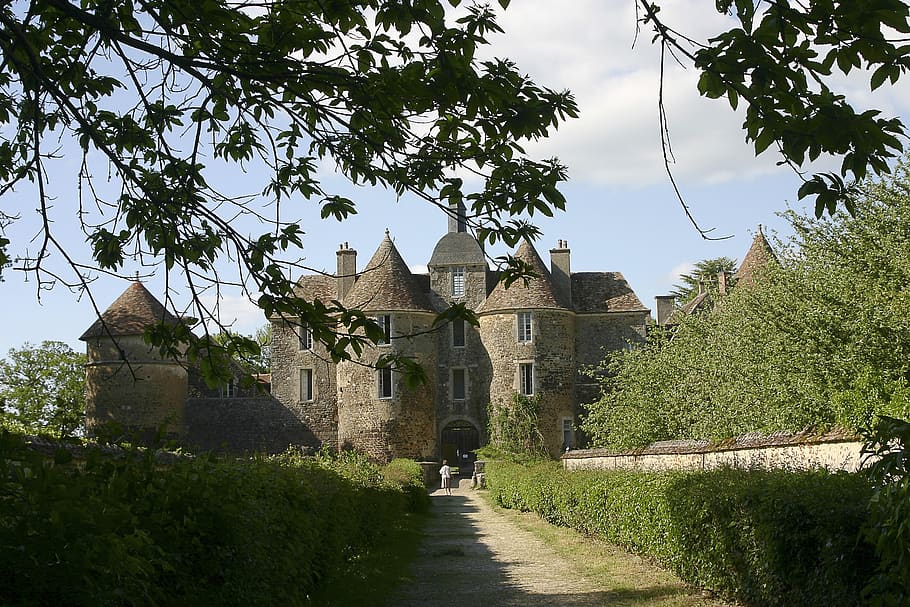 ratilly, burgundy, castle, architecture, tree, built structure HD wallpaper