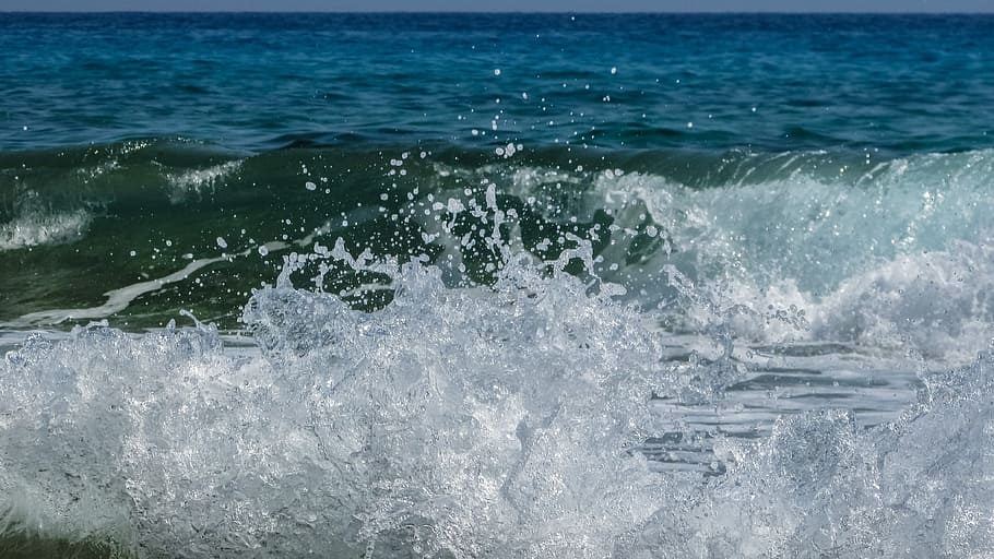Wave, Bubbles, Foam, Spray, Energy, water, splash, liquid, sea HD wallpaper