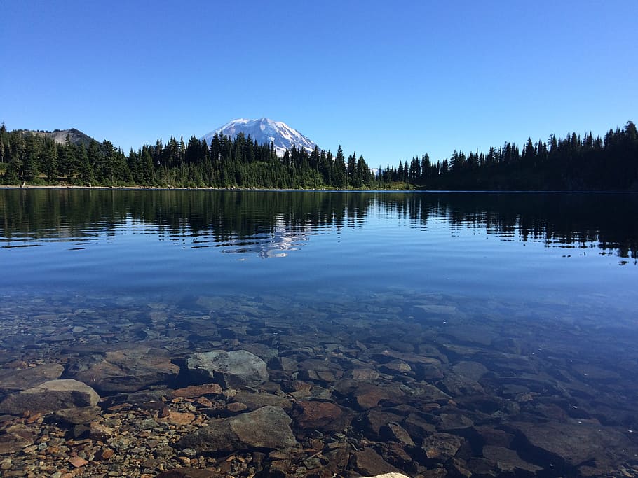 summit, lake, washington, mountain, nature, water, peak, outdoor HD wallpaper