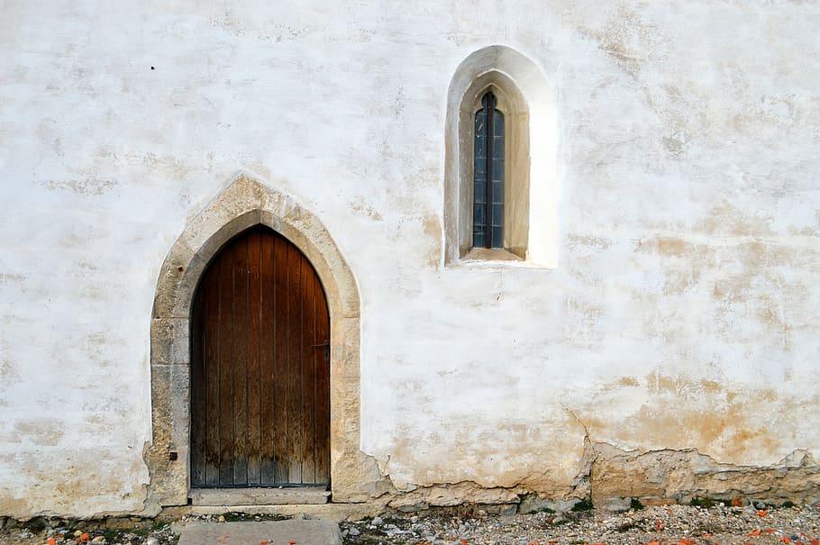 slovakia, devin, door, window, gothic, architecture, cathedral HD wallpaper