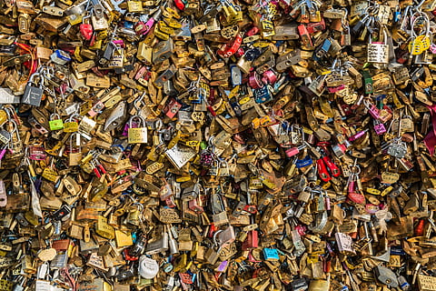 assorted-color padlock at daytime, love, locks, locked, romantic HD wallpaper