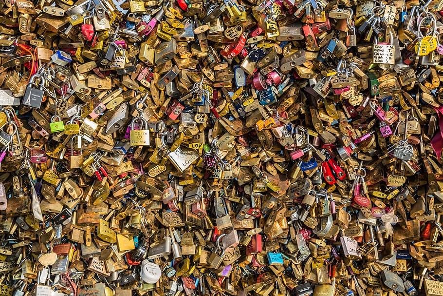 assorted-color padlock at daytime, love, locks, locked, romantic HD wallpaper