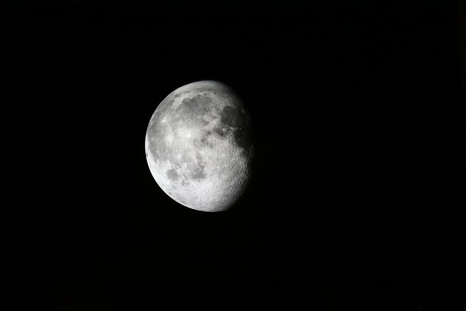 full moon, three fourth, moonlight, lunar, astronomy, celestial HD wallpaper
