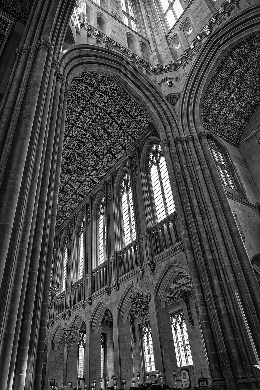 cathedral, transept, ceiling, arches, stonework, religious HD wallpaper