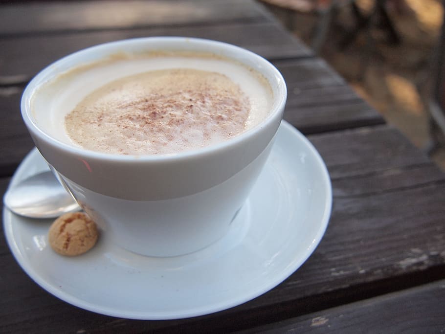 close-up photo of white ceramic tea cup on white saucer, coffee HD wallpaper