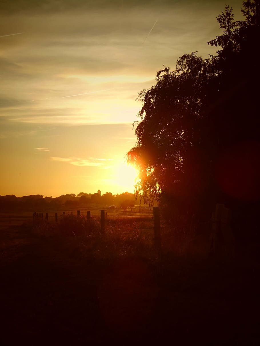 sun, sunset, nature, abendstimmung, romance, sky, land, cloud - sky HD wallpaper
